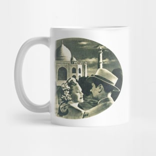 Romantic couple in oriental, arabic landscape and with vintage black and white Mug